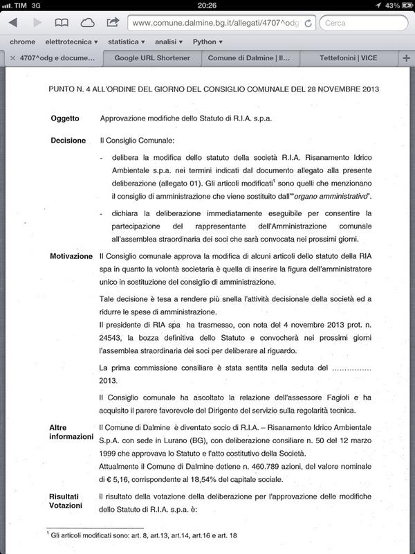 punto4: modifiche statuto RIA Spa #opendalmine http://t.co/9Z6Xu6SSq5